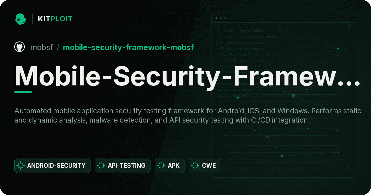 Mobile-Security-Framework-MobSF preview
