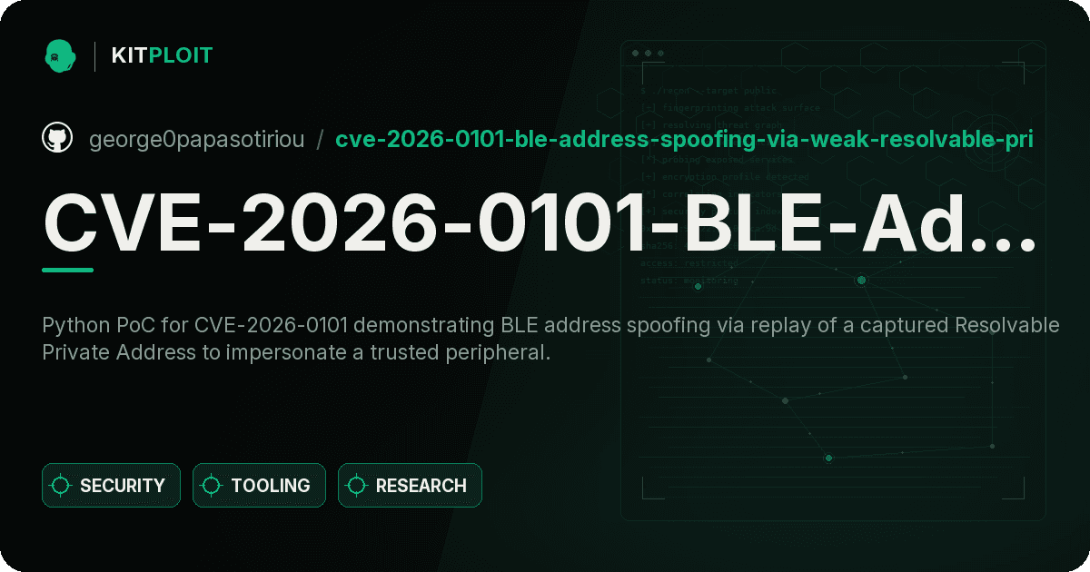 CVE-2026-0101-BLE-Address-Spoofing-via-Weak-Resolvable-Private-Address preview